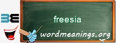 WordMeaning blackboard for freesia